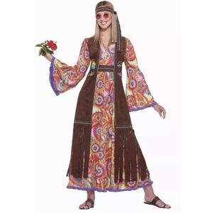 Forum Novelties Hippie Love Child Costume Dress Medium Long Vest and Headband